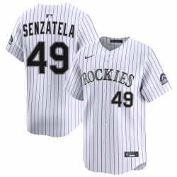 Men Colorado Rockies Nike White Alternate Limited Jersey Senzatela Antonio 49