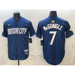 Men Detroit Tigers  7 Kevin McGonigle Navy City Connect Cool Base Limited Stitched Jersey