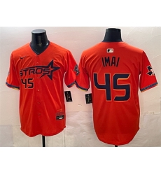 Men Houston Astros 45 Tatsuya Imai Orange 2025 City Connect With Texas Patch Limited Stitched Baseball Jersey Men Houston Astros 45 Tatsuya Imai Orange 2025 City Connect With Texas Patch Limited Stitched Baseball Jersey