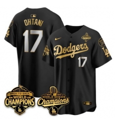Men Los Angeles Dodgers 17 Shohei Ohtani Black Gold 2025 World Series Champions 26 Back to Back Champions With No 34 Patch Limited Stitched Baseball Jerse Men Los Angeles Dodgers 17 Shohei Ohtani Black Gold 2025 World Series Champions 26 Back to Back Champions With No 34 Patch Limited Stitched Baseball Jerse