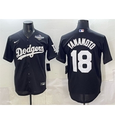 Men Los Angeles Dodgers 18 Yoshinobu Yamamoto Black 2025 World Series Patch Cool Base Stitched Baseball Jersey Men Los Angeles Dodgers 18 Yoshinobu Yamamoto Black 2025 World Series Patch Cool Base Stitched Baseball Jersey