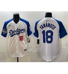 Men Los Angeles Dodgers 18 Yoshinobu Yamamoto White Royal 2025 World Series Champions Patch Limited Stitched Baseball Jersey Men Los Angeles Dodgers 18 Yoshinobu Yamamoto White Royal 2025 World Series Champions Patch Limited Stitched Baseball Jersey