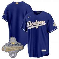 Men Los Angeles Dodgers Blank Royal 2026 Alternate Gold Collection Stadium Stitched Baseball Jersey