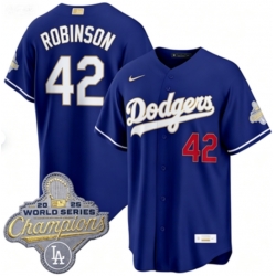 Men Los Angeles Dodgers Jackie Robinson #42 Royal 2026 Alternate Gold Collection Stadium Stitched Baseball Jersey