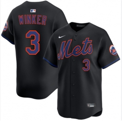 Men New York Mets 9 Brandon Nimmo Black Cool Base Stitched Baseball Jersey