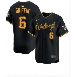 Nike Men's Pittsburgh Pirates Black Konnor Griffin #6 Stitched Flex Base Stitched Jersey
