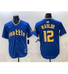Men Seattle Mariners 12 Josh Naylor Royal 2025 Limited Stitched jersey