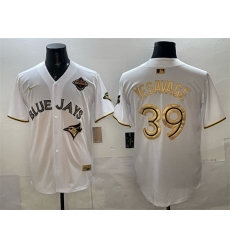Men Toronto Blue Jays 39 Trey Yesavage White Gold 2025 American League Champions Limited Stitched Baseball Jersey Men Toronto Blue Jays 39 Trey Yesavage White Gold 2025 American League Champions Limited Stitched Baseball Jersey