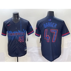 Men Toronto Blue Jays 47 Addison Barger Navy 2024 City Connect Limited Stitched Baseball Jersey