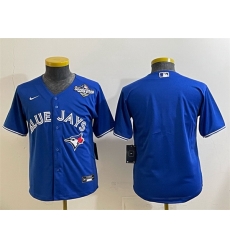 Youth Toronto Blue Jays Blank Royal 2025 World Series Cool Base Stitched Baseball Jersey Youth Toronto Blue Jays Blank Royal 2025 World Series Cool Base Stitched Baseball Jersey