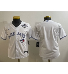 Youth Toronto Blue Jays Blank White 2025 World Series Cool Base Stitched Baseball Jersey Youth Toronto Blue Jays Blank White 2025 World Series Cool Base Stitched Baseball Jersey