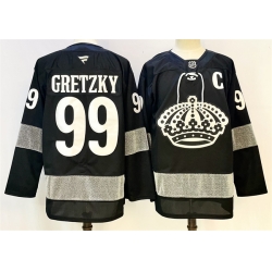 Men Los Angeles Kings 99 Wayne Gretzky Black With C Patch Alternate Stitched Hockey Jersey