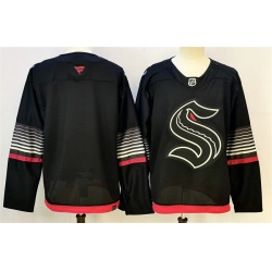 Men Seattle Kraken Blank Black Alternate Stitched Hockey Jersey