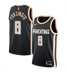 Men Atlanta Hawks 8 Kristaps Porzi u0146 u0123is Black 2025 26 City Edition Stitched Jersey Men Atlanta Hawks 8 Kristaps Porzi u0146 u0123is Black 2025 26 City Edition Stitched Jersey