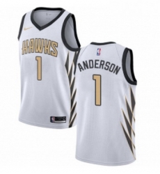 Womens Nike Atlanta Hawks 1 Justin Anderson Swingman White NBA Jersey City Edition 