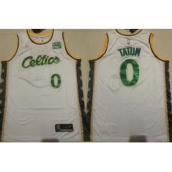 Men Boston Celtics 0 Jayson Tatum White Stitched Basketball Jersey