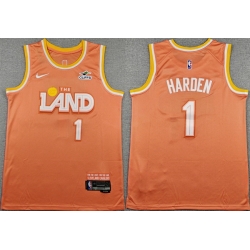 Men Cleveland Cavaliers  1 James Harden Orange 2025 26 City Edition Stitched Jersey