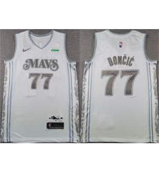 Men Dallas Mavericks 77 Luka Doncic White 2024 25 City Edition Stitched Basketball Jersey