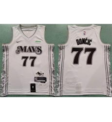 Men Dallas Mavericks 77 Luka Doncic White 2024 City Edition Stitched Basketball Jersey
