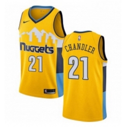 Youth Nike Denver Nuggets 21 Wilson Chandler Authentic Gold Alternate NBA Jersey Statement Edition