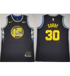 Men Golden State Warriors 30 Stephen Curry Black Stitched Basketball Jersey