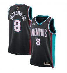 Men Memphis Grizzlies 8 Jaren Jackson Jr  Black 2025 Classic Edition Stitched Basketball Jersey Men Memphis Grizzlies 8 Jaren Jackson Jr  Black 2025 Classic Edition Stitched Basketball Jersey