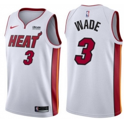 Men Miami Heat  3 Dwyane Wade White Association Edition Swingman Stitched Jersey