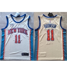 Men New Yok Knicks 11 Jalen Brunson Cream 2025 26 City Edition Stitched Basketball Jersey