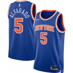 Men New York Knicks Jose Alvarado Blue Stitched NBA Jersey