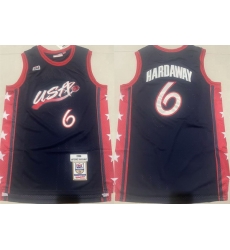 Men USA Basketball 6 Anfernee Hardaway Navy Stitched Jersey