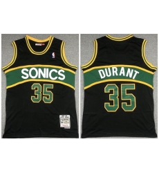 Men Seattle Supersonic 35 Kevin Durant Black 2007 08 Black Throwback SuperSonics Stitched Jersey Men Seattle Supersonic 35 Kevin Durant Black 2007 08 Black Throwback SuperSonics Stitched Jersey