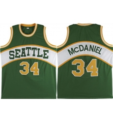 Men Seattle Supersonics 34 Xavier McDaniel Green Stitched Basketball Jersey Men Seattle Supersonics 34 Xavier McDaniel Green Stitched Basketball Jersey