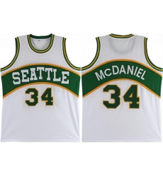 Men Seattle Supersonics 34 Xavier McDaniel White Stitched Basketball Jersey Men Seattle Supersonics 34 Xavier McDaniel White Stitched Basketball Jersey