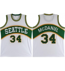 Men Seattle Supersonics 34 Xavier McDaniel White Stitched Basketball Jersey Men Seattle Supersonics 34 Xavier McDaniel White Stitched Basketball Jersey