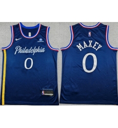 Men Philadelphia 76ers 0 Tyrese Maxey Navy 2025 26 City Edition Stitched Jersey Men Philadelphia 76ers 0 Tyrese Maxey Navy 2025 26 City Edition Stitched Jersey