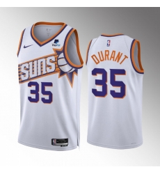Men Phoenix Suns 35 Kevin Durant White 2023 Association Edition Stitched Basketball Jersey