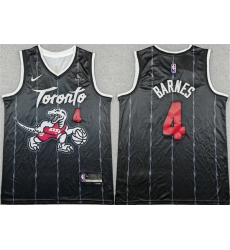 Men Toronto Raptors 4 Scottie Barnes Black 2025 26 City Edition Stitched Basketball Jersey