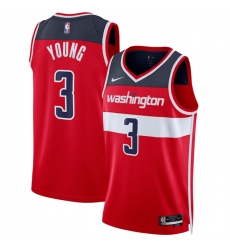 Men Washington Wizards  3 CJ McCollum Red Icon Edition Stitched Basketball Jersey