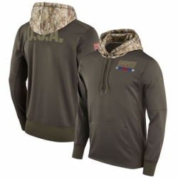 NFL Youth New York Giants Nike Olive Salute to Service Sideline Therma Pullover Hoodie