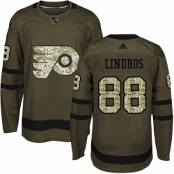 Youth Adidas Philadelphia Flyers 88 Eric Lindros Authentic Green Salute to Service NHL Jersey 