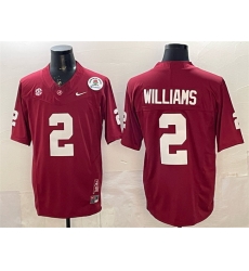 Men Alabama Crimson Tide 2 Ryan Williams Red F U S E  With Patch Stitched Football Jersey