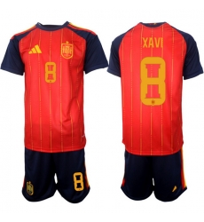 Spain 2026 FIFA World Cup Soccer Jersey Red #8 XAVI Spain 2026 FIFA World Cup Soccer Jersey Red #8 XAVI