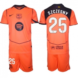 Men FC Barcelona 2026 Soccer Jerseys Orange #25 SZCZESNY