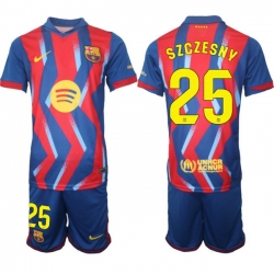 Men FC Barcelona 2026 Soccer Jerseys RedBlue #25 SZCZESNY