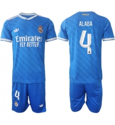 Men Real Madrid 2026 Soccer Jerseys Blue #4 ALABA