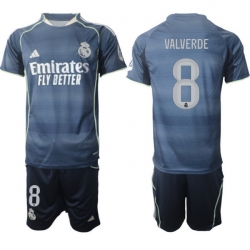 Men Real Madrid 2026 Soccer Jerseys DarkBlue #8 VALVERDE
