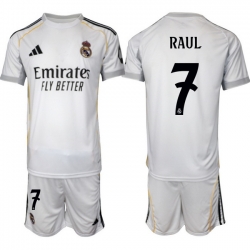 Men Real Madrid 2026 Soccer Jerseys White #7 RAUL (2)