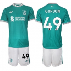 Men Liverpool 2026 Soccer Jerseys Teal #49 GORDON