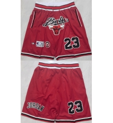 Men Chicago Bulls 23 Michael Jordan Red Shorts Men Chicago Bulls 23 Michael Jordan Red Shorts