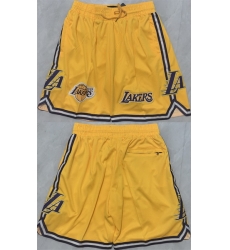 Men Los Angeles Lakers Yellow 2025 Shorts Men Los Angeles Lakers Yellow 2025 Shorts